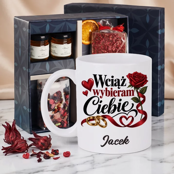 Zestaw Prezentowy z Kubkiem Na Rocznicę Ślubu Na Walentynki Dla Mężczyzny: Wciąż Wybieram Ciebie Zestaw Prezentowy z Kubkiem Na Rocznicę Ślubu Na Walentynki Dla Mężczyzny: Wciąż Wybieram Ciebie
