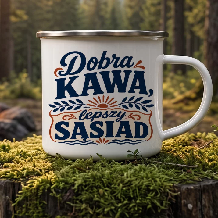 Kubek Emaliowany Dla Sąsiada Prezent Dla Mężczyzny: Sąsiedzka Elegancja Kubek Emaliowany Dla Sąsiada Prezent Dla Mężczyzny: Sąsiedzka Elegancja