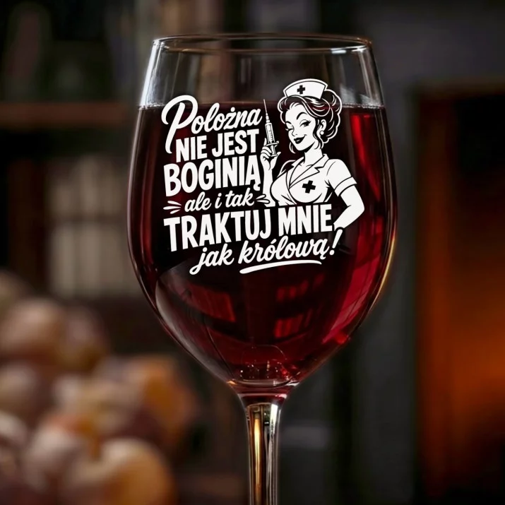 Kieliszek Do Wina Dla Położnej Prezent Dla Kobiety: Położna Jak Królowa Kieliszek Do Wina Dla Położnej Prezent Dla Kobiety: Położna Jak Królowa