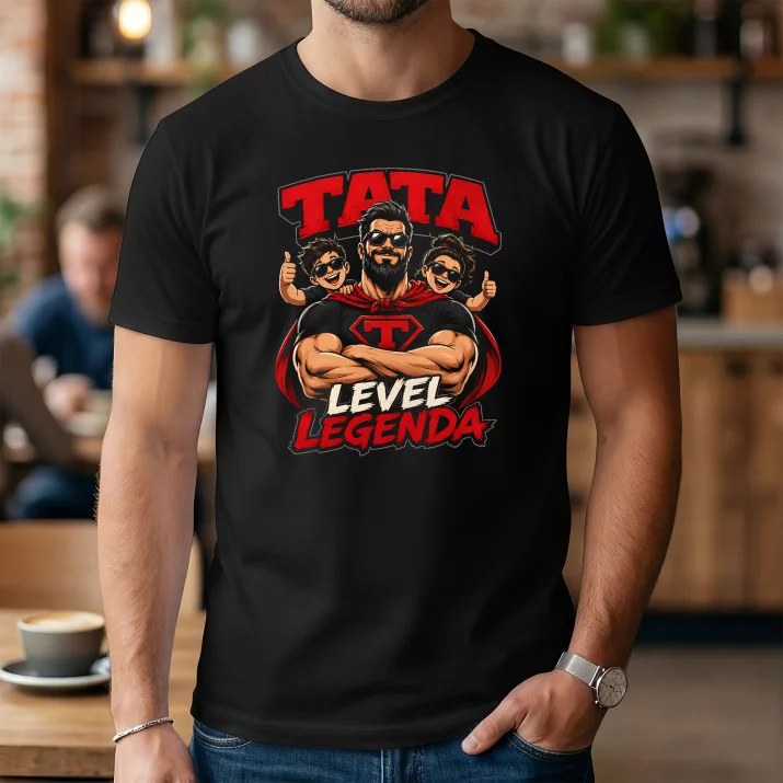 Koszulka Męska Dla Taty Prezent Na Dzień Ojca Dla Mężczyzny: Tata Level Legenda