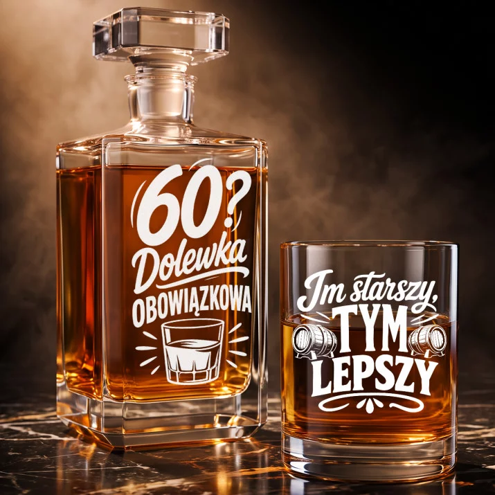 Zestaw Do Whisky Na 60 Urodziny Prezent Dla Mężczyzny: 60? Dolewka Obowiązkowa Zestaw Do Whisky Na 60 Urodziny Prezent Dla Mężczyzny: 60? Dolewka Obowiązkowa
