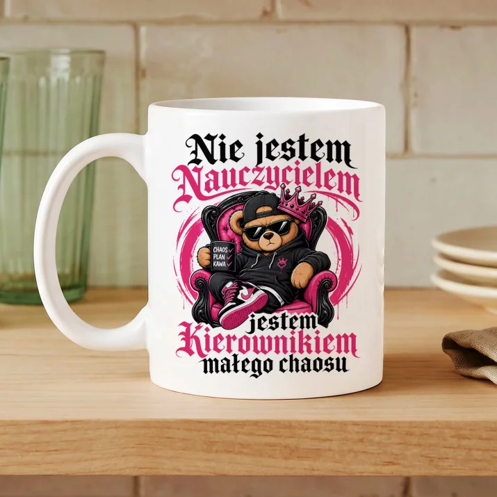 Kubek Z Nadrukiem Dla Nauczyciela Przedszkola Prezent Dla Mężczyzny: Kierownik Małego Chaosu Kubek Z Nadrukiem Dla Nauczyciela Przedszkola Prezent Dla Mężczyzny: Kierownik Małego Chaosu