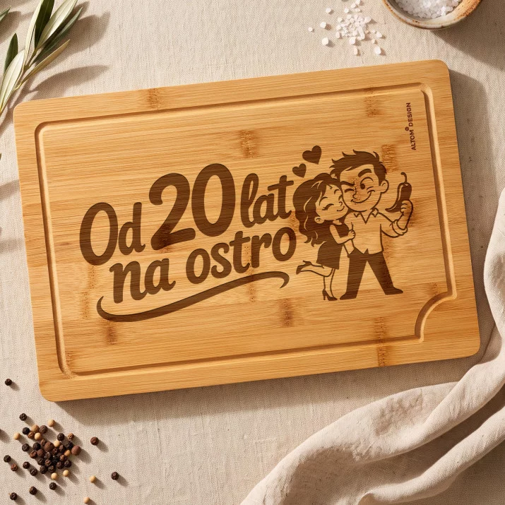 Deska Do Krojenia Na 20 Rocznicę Ślubu Prezent Dla Pary: Ostra Miłość