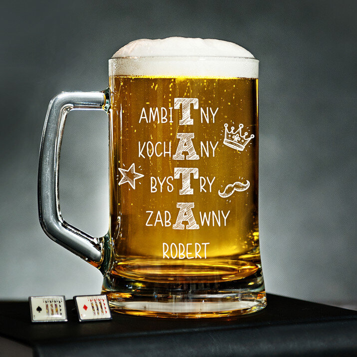 Tata krzyżówka - Personalizowany Kufel