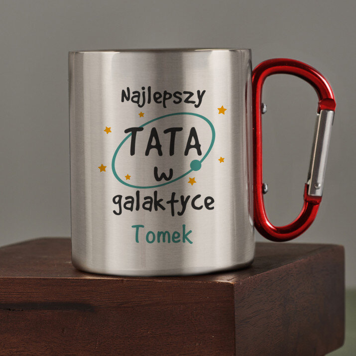 Tata w galaktyce - Kubek metalowy z karabińczykiem Tata w galaktyce - Kubek metalowy z karabińczykiem