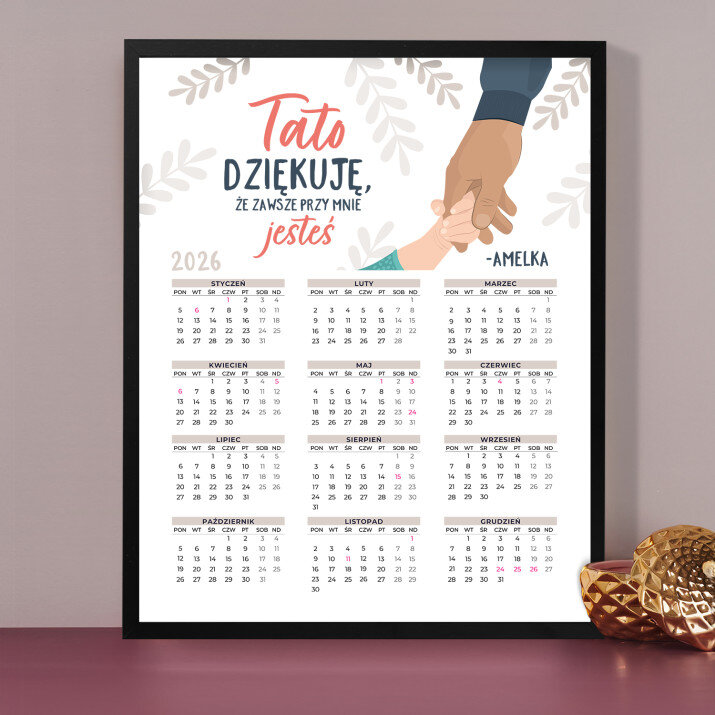 Tato dziękuję, że jesteś - Kalendarz w ramce Tato dziękuję, że jesteś - Kalendarz w ramce
