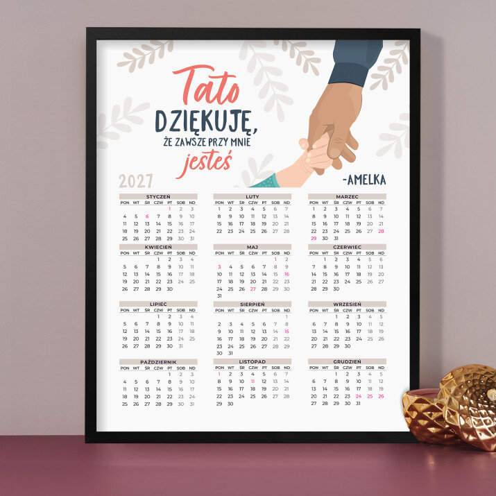 Tato dziękuję, że jesteś - Kalendarz w ramce