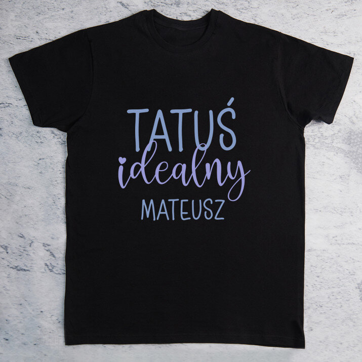 Tatuś idealny - Czarna koszulka męska