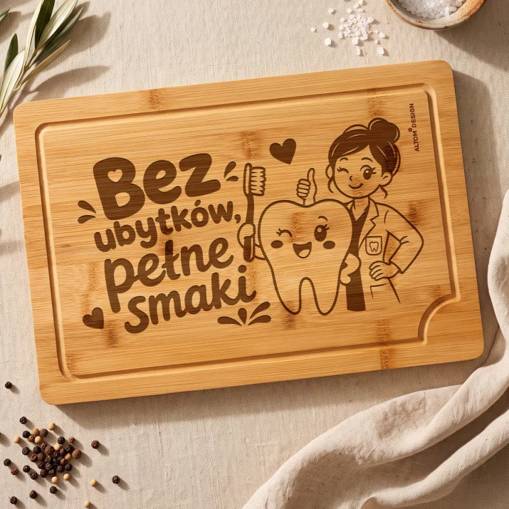 Deska Do Krojenia Dla Dentystki Prezent Dla Kobiety: Kuchnia Bez Ubytków