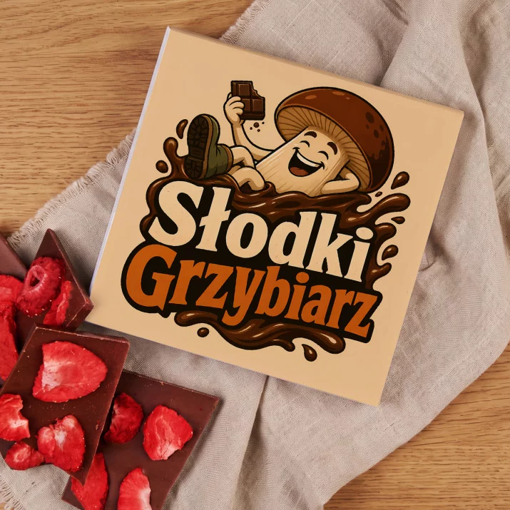 Czekolada Z Truskawkami Dla Grzybiarza Prezent Dla Mężczyzny: Leśna Słodycz Czekolada Z Truskawkami Dla Grzybiarza Prezent Dla Mężczyzny: Leśna Słodycz