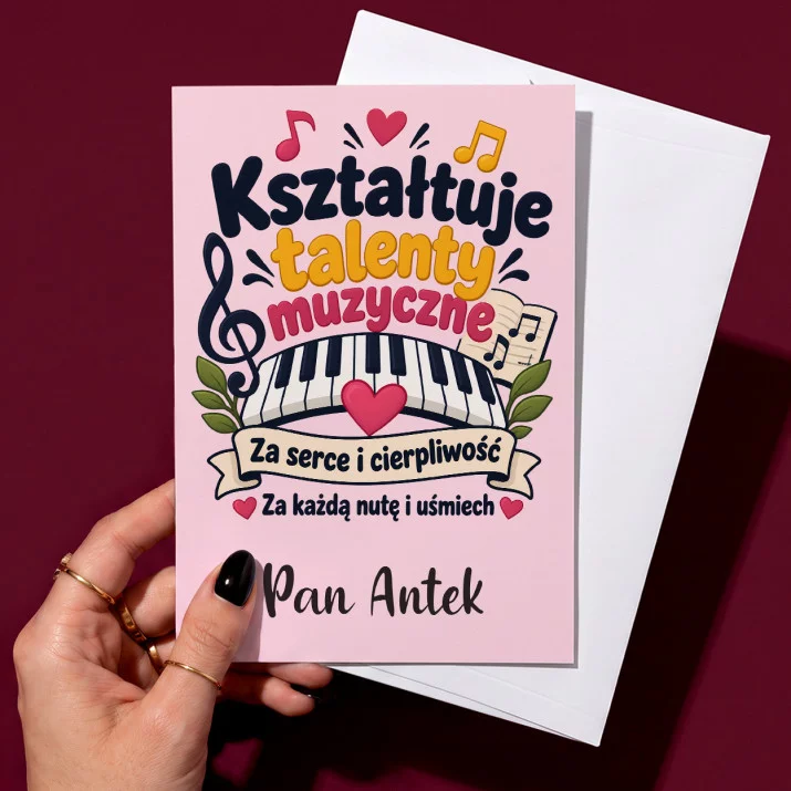Kartka Personalizowana Dla Nauczyciela Muzyki Prezent Na Dzień Nauczyciela Dla Mężczyzny: Kształtuje Talenty Kartka Personalizowana Dla Nauczyciela Muzyki Prezent Na Dzień Nauczyciela Dla Mężczyzny: Kształtuje Talenty