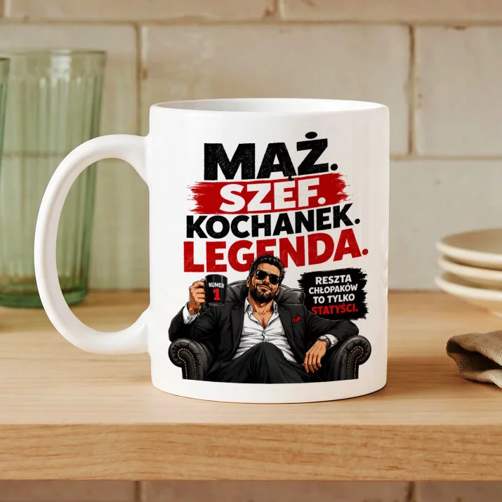 Kubek Z Nadrukiem Dla Męża Prezent Na Rocznicę Ślubu Dla Mężczyzny: Szef Kochanek Legenda Kubek Z Nadrukiem Dla Męża Prezent Na Rocznicę Ślubu Dla Mężczyzny: Szef Kochanek Legenda
