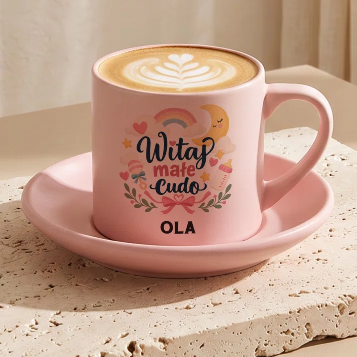 Filiżanka Personalizowana Na Urodzenie Dziecka Prezent Dla Kobiety: Witaj Małe Cudo
