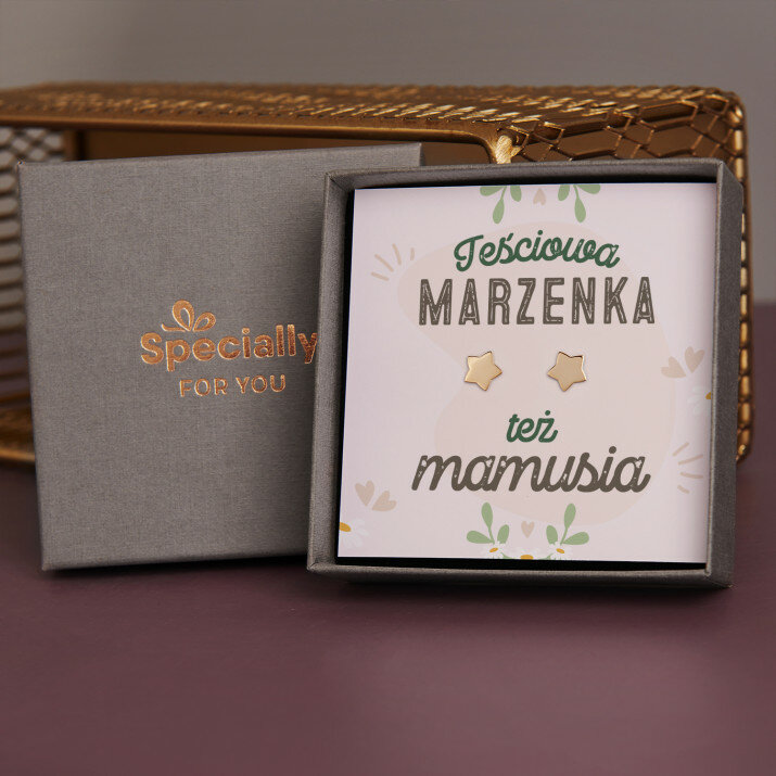 Teściowa też mamusia - Pozłacane kolczyki gwiazdki
