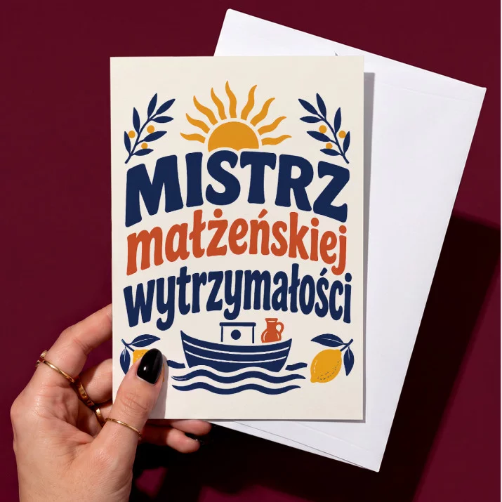 Kartka z Życzeniami Na 50 Lecie Ślubu Dla Mężczyzny: Retro Etykieta