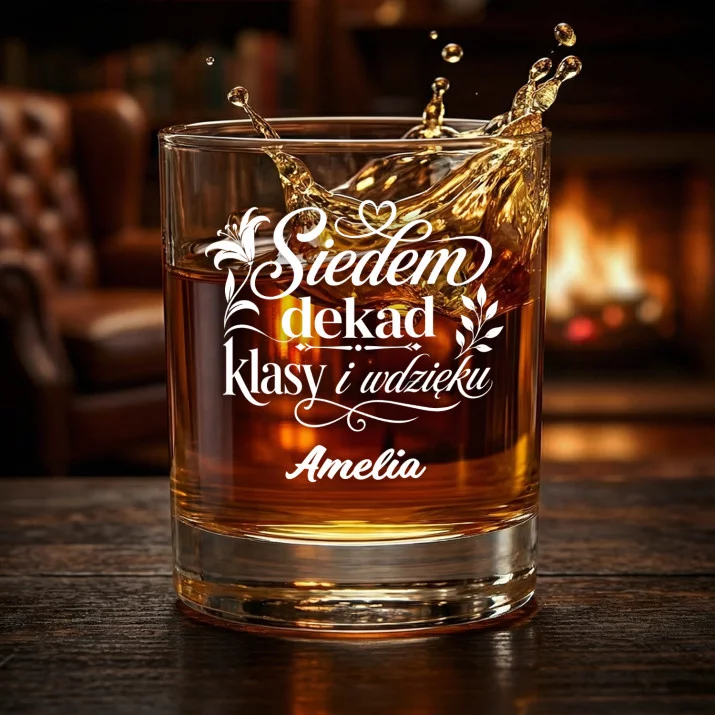 Szklanki Do Whisky z Grawerem Na 70 Urodziny Kobiety Prezent Na 70 Urodziny Dla Kobiety: Siedem Dekad Klasy I
