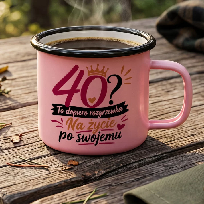 Kubek Emaliowany Na 40 Urodziny Prezent Dla 40 Latki Kobiety: Rozgrzewka Na Życie 40 Kubek Emaliowany Na 40 Urodziny Prezent Dla 40 Latki Kobiety: Rozgrzewka Na Życie 40
