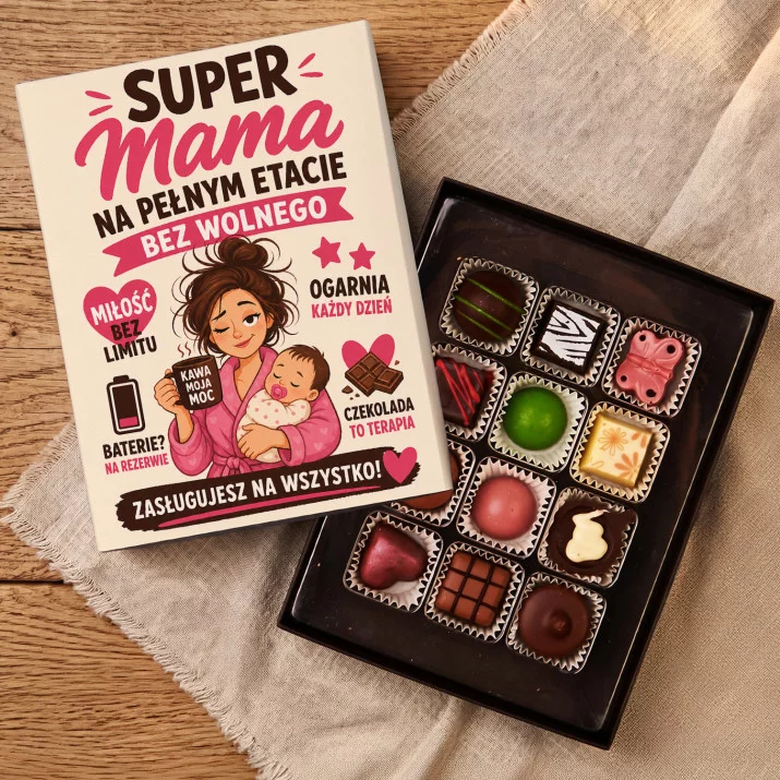 Czekoladki Dla Mamy Po Porodzie Prezent Na Dzień Mamy Dla Kobiety: Super Mama Bez Wolnego Czekoladki Dla Mamy Po Porodzie Prezent Na Dzień Mamy Dla Kobiety: Super Mama Bez Wolnego