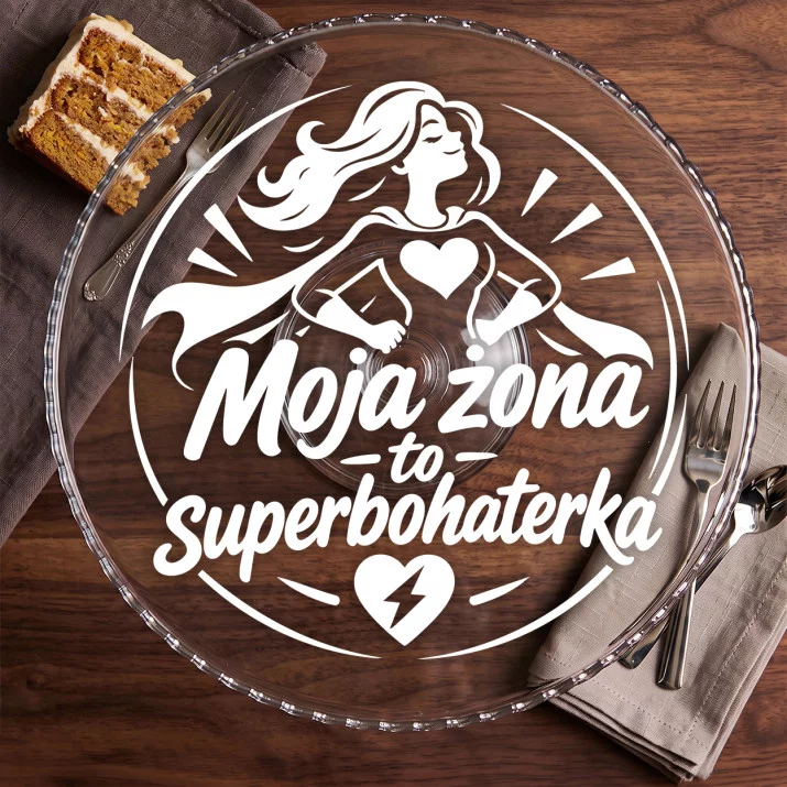 Patera Na Ciasto Na 3 Rocznicę Ślubu Prezent Na Walentynki Dla Kobiety: Komiksowa Superbohaterka Patera Na Ciasto Na 3 Rocznicę Ślubu Prezent Na Walentynki Dla Kobiety: Komiksowa Superbohaterka