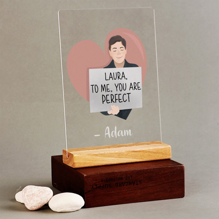 To me, you are perfect - Wydruk na szkle akrylowym z podstawką