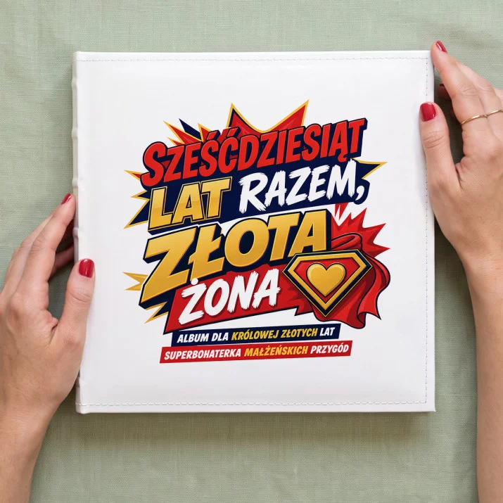 Album Na Zdjęcia Tradycyjny Na 60 Rocznicę Ślubu Prezent Na Walentynki Dla Kobiety: Złota Superbohaterka Album Na Zdjęcia Tradycyjny Na 60 Rocznicę Ślubu Prezent Na Walentynki Dla Kobiety: Złota Superbohaterka