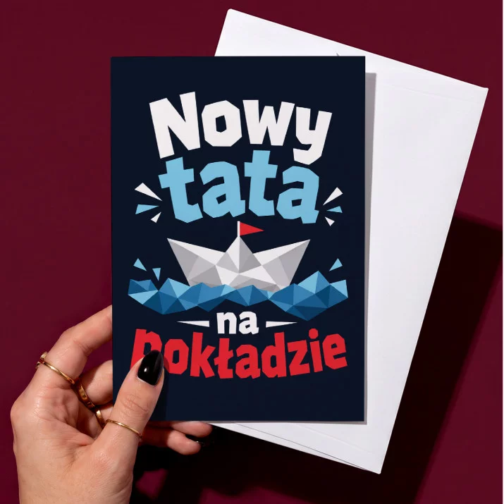 Kartka z Życzeniami Dla Młodego Taty Na Dzień Ojca Dla Mężczyzny: Tata Na Pokładzie Kartka z Życzeniami Dla Młodego Taty Na Dzień Ojca Dla Mężczyzny: Tata Na Pokładzie