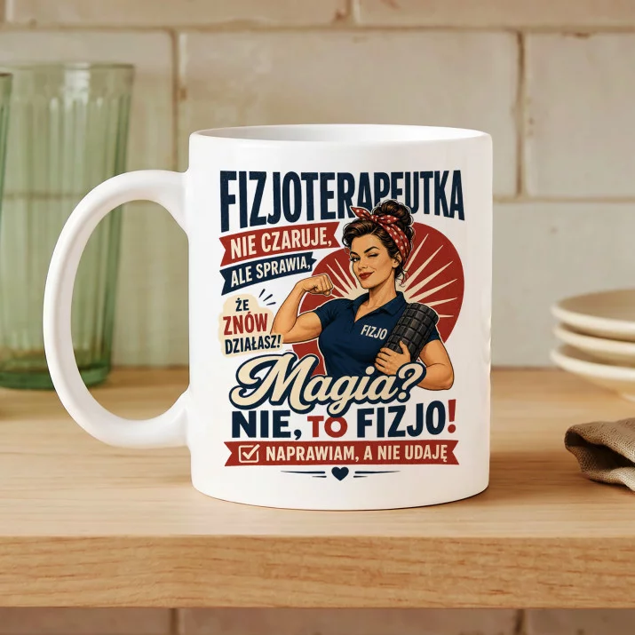 Kubek Z Nadrukiem Dla Fizjoterapeutki Prezent Dla Kobiety: Magia? Nie, To Fizjo! Kubek Z Nadrukiem Dla Fizjoterapeutki Prezent Dla Kobiety: Magia? Nie, To Fizjo!