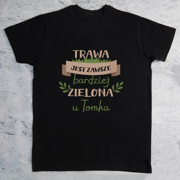 Trawa jest zawsze bardziej zielona - Czarna koszulka męska