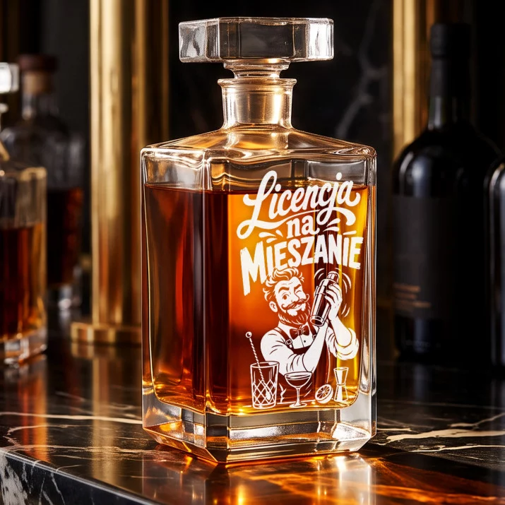 Karafka Do Whisky z Grawerem Dla Barmana Prezent: Barmański Luz Karafka Do Whisky z Grawerem Dla Barmana Prezent: Barmański Luz
