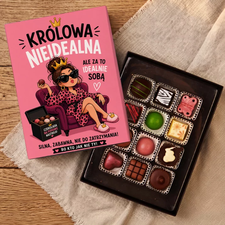 Czekoladki Dla Kobiety Prezent Dla Kobiety: Królowa Nieidealna Praliny Czekoladki Dla Kobiety Prezent Dla Kobiety: Królowa Nieidealna Praliny