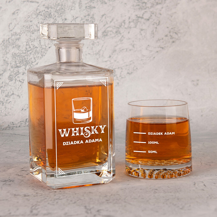  twój drink - Zestaw Grawerowana Karafka 0,7 i Szklanki Do Whisky