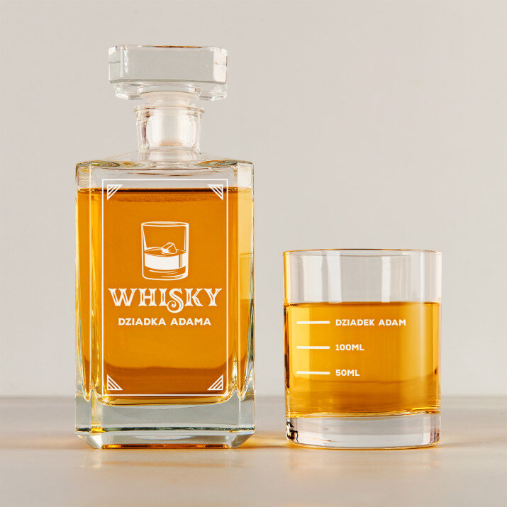  twój drink - Zestaw Grawerowana Karafka 0,7 i Szklanki Do Whisky