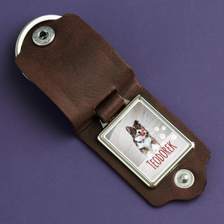 Twój zwierzak pies - Skórzany brelok ze zdjęciem