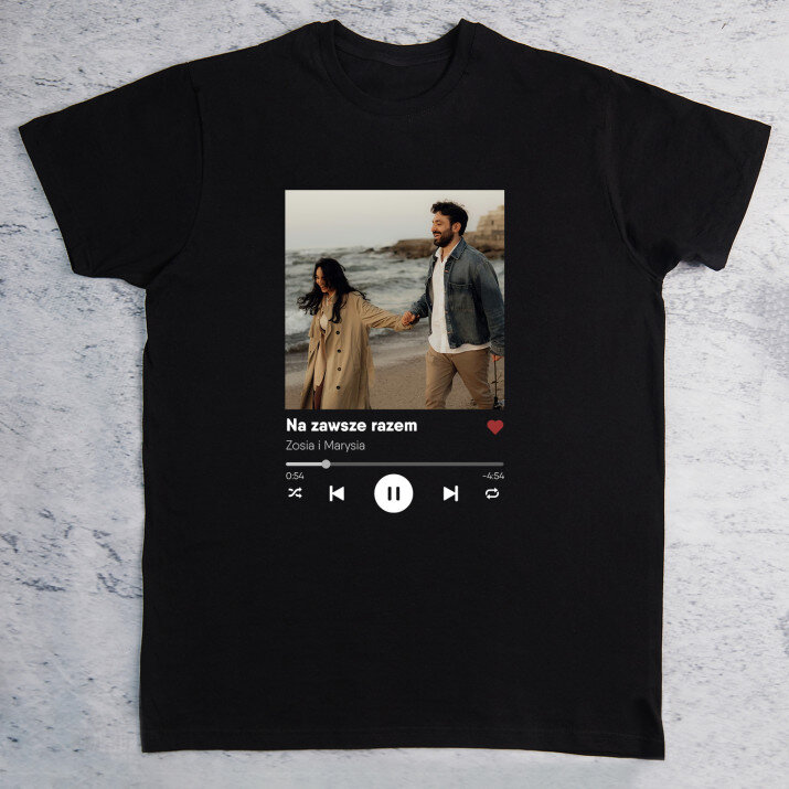 Twoja piosenka spotify - Czarna koszulka męska