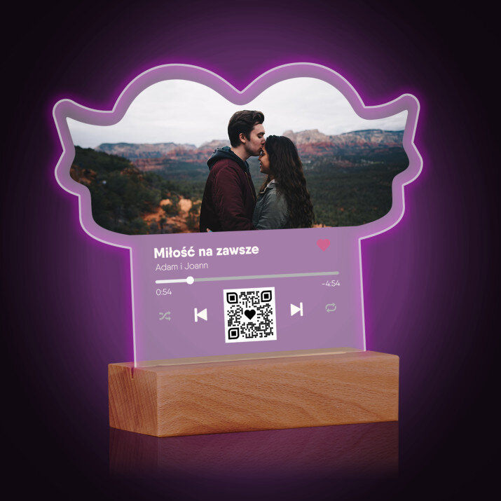Twoja piosenka spotify - kod qr - Lampka LED serce