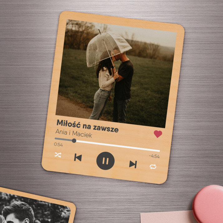 Twoja piosenka - spotify - Magnes drewniany