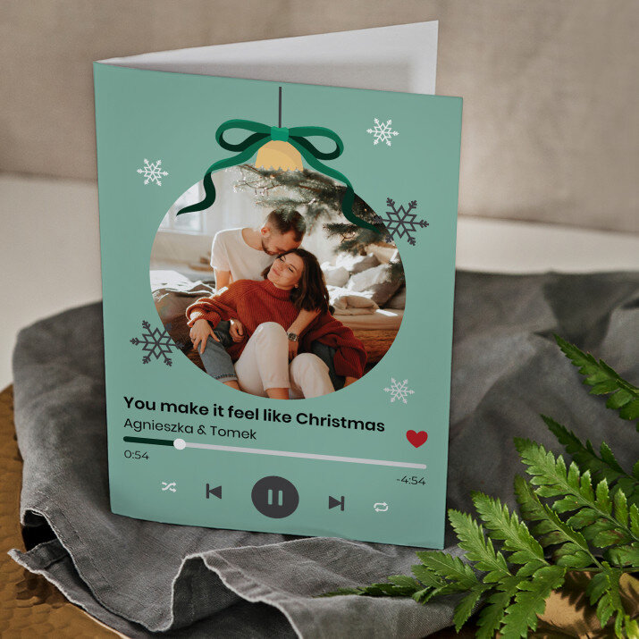 Twoja piosenka świąteczna spotify - kartka z życzeniami