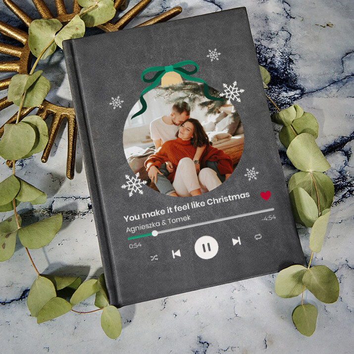 Twoja piosenka świąteczna spotify - notatnik A5 z nadrukiem Twoja piosenka świąteczna spotify - notatnik A5 z nadrukiem