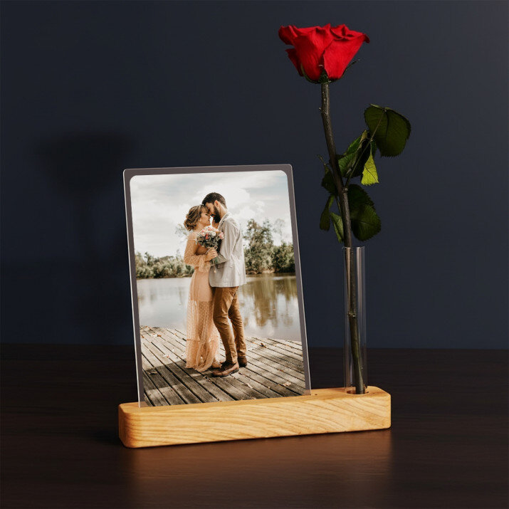 Twoje zdjęcie - Wydruk na szkle akrylowym z różą