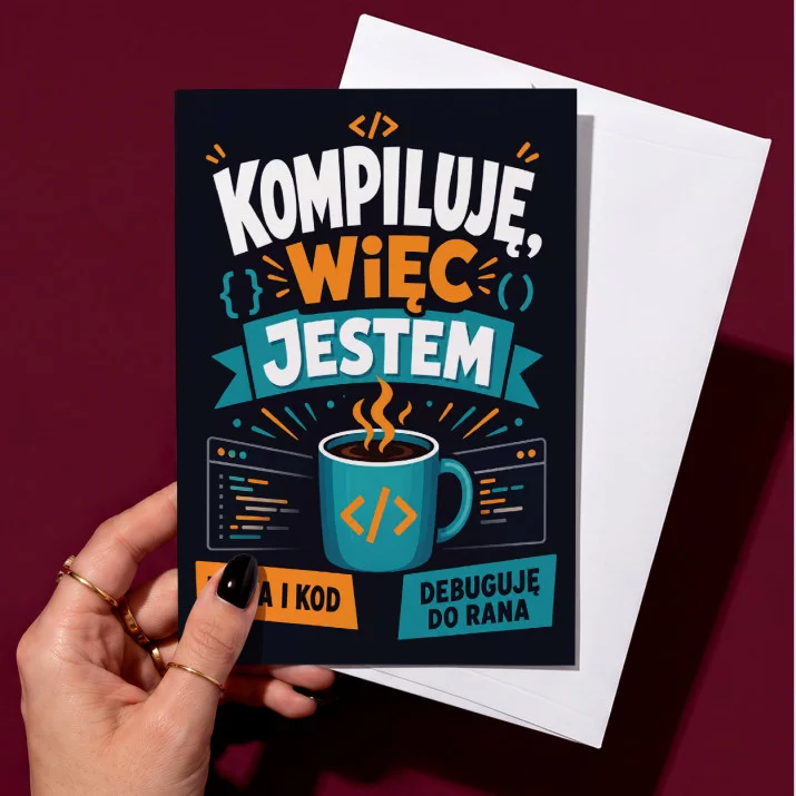 Kartka z Życzeniami Dla Programisty Dla Mężczyzny: Kawa I Kompilacja Kartka z Życzeniami Dla Programisty Dla Mężczyzny: Kawa I Kompilacja