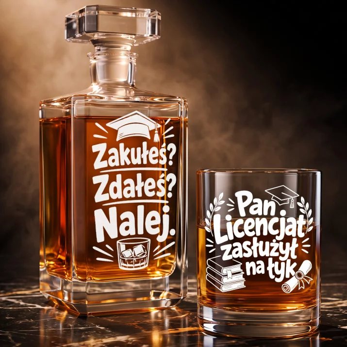 Zestaw Do Whisky Na Obronę Licencjatu Prezent Dla Mężczyzny: Zakułeś? Zdałeś? Nalej. Zestaw Do Whisky Na Obronę Licencjatu Prezent Dla Mężczyzny: Zakułeś? Zdałeś? Nalej.