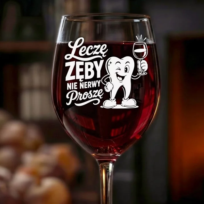Kieliszek Do Wina Dla Dentysty Prezent Dla Mężczyzny: Leczę Zęby Nie Nerwy Kieliszek Do Wina Dla Dentysty Prezent Dla Mężczyzny: Leczę Zęby Nie Nerwy