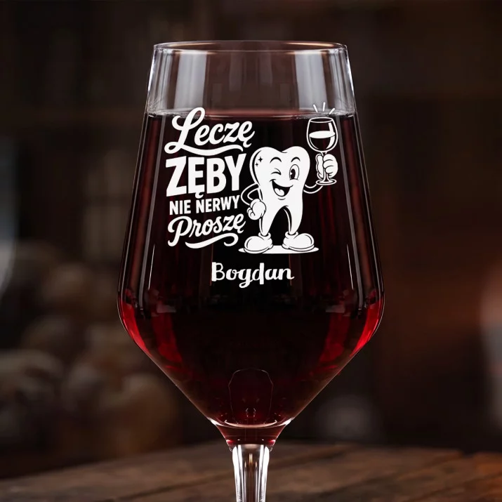 Mega Kieliszek Do Wina z Grawerem Dla Dentysty Prezent Dla Mężczyzny: Leczę Zęby Nie Nerwy Mega Kieliszek Do Wina z Grawerem Dla Dentysty Prezent Dla Mężczyzny: Leczę Zęby Nie Nerwy