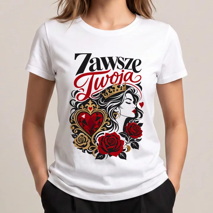 Koszulka Damska Biała Dla Dziewczyny Prezent Na Dzień Dziewczyny Dla Kobiety: Zmysłowa Elegancja