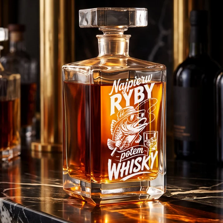 Karafka Do Whisky z Grawerem Dla Wędkarza Prezent: Wędkarski Relaks