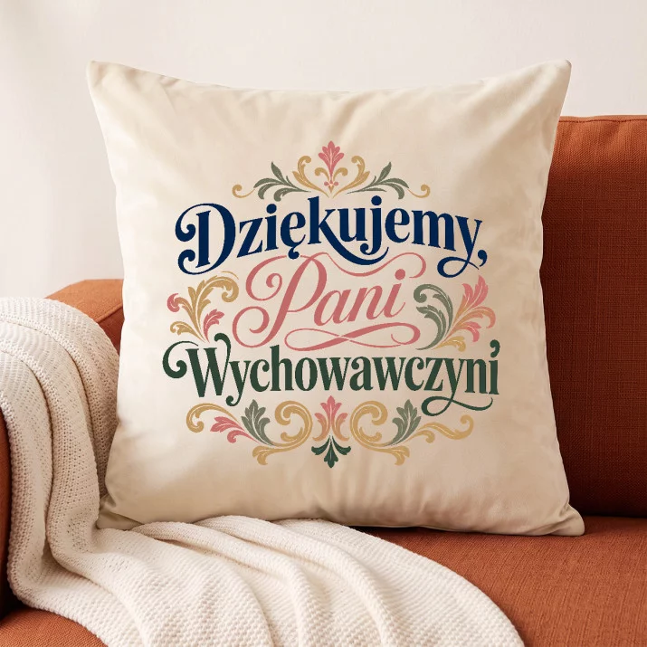Poduszka Dekoracyjna Dla Wychowawczyni Prezent Dla Kobiety: Barokowe Podziękowanie