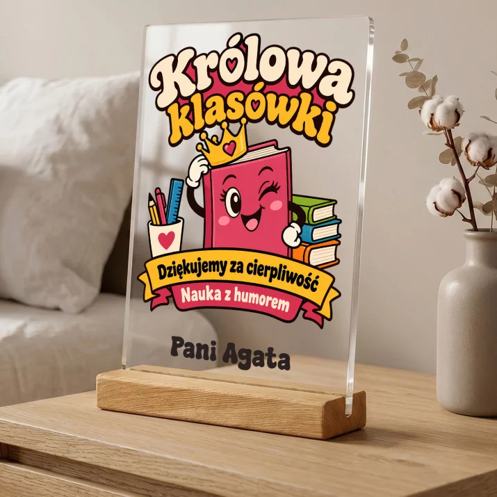 Druk Na Szkle Dla Nauczycielki Prezent Na Dzień Nauczyciela Dla Kobiety: Królowa Klasówki Druk Na Szkle Dla Nauczycielki Prezent Na Dzień Nauczyciela Dla Kobiety: Królowa Klasówki