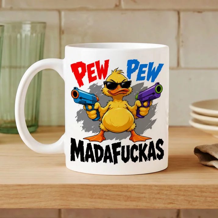 Kubek Z Nadrukiem Na Dzień Mężczyzny Prezent Dla Mężczyzny: Pew Pew Madafuckas Kubek Z Nadrukiem Na Dzień Mężczyzny Prezent Dla Mężczyzny: Pew Pew Madafuckas