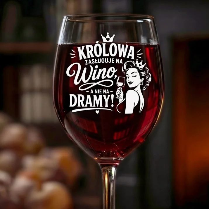 Kieliszek Do Wina Na Walentynki Prezent Na Rocznicę Dla Kobiety: Królowa Wino, Nie Dramy Kieliszek Do Wina Na Walentynki Prezent Na Rocznicę Dla Kobiety: Królowa Wino, Nie Dramy