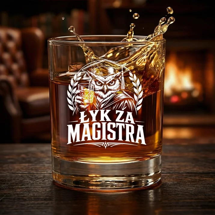Szklanka Do Whisky Na Obronę Magistra Prezent Dla Mężczyzny: Łyk Za Magistra